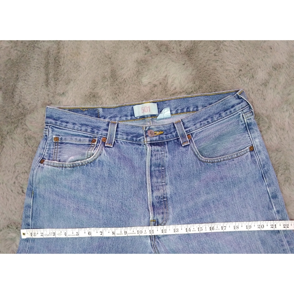 Vintage Levis 501 High Rise Straight Leg Button Fly Jeans 34x32 - Picture 7 of 8